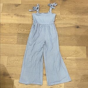 Love & Grow Clothing Co Blue Gingham Leggy Romper